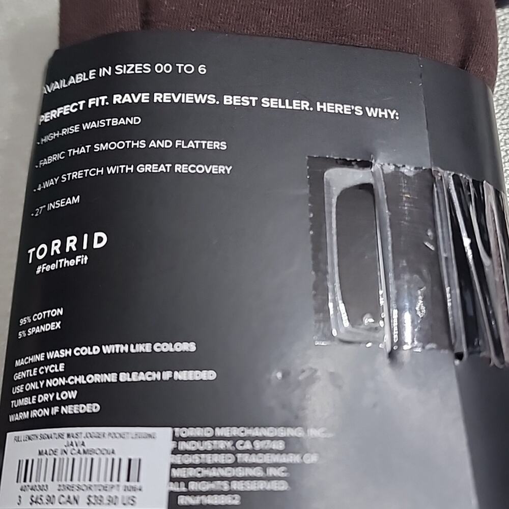 Torrid Premium Full Length Java Ribbed Waist Pocket Leggings, 3X - Picture 4 of 5
